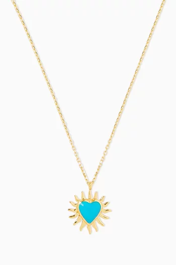 Heart Pendant Necklace in 24kt Gold-plated Silver