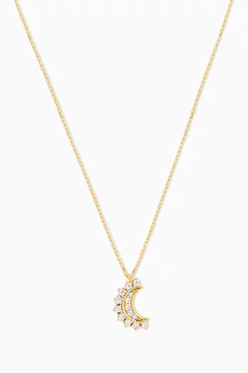 Moon Pedant Necklace in 24kt Gold-plated Sterling Silver