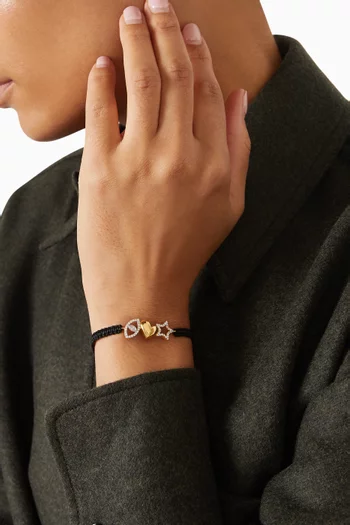 Charm Cord Bracelet in 24kt Gold-plated Sterling Silver