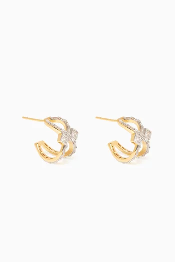 Intertwined Hoop Earrings in 24kt Gold-plated Sterling Silver