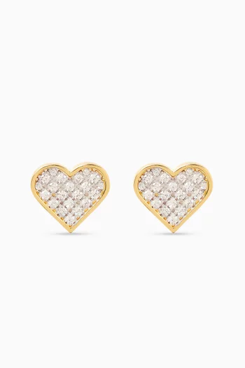 Heart-shaped Studs in 24kt Gold-plated Sterling Silver