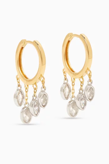 Dangling Hoop Earrings in 24kt Gold-plated Sterling Silver