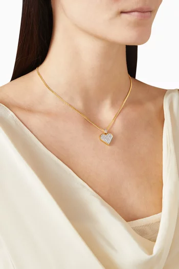 قلادة بدلاية قلب فضة مطلية ذهب عيار 24