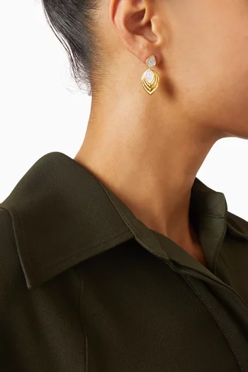 Crystal Drop Earrings in 24kt Gold-plated Sterling Silver