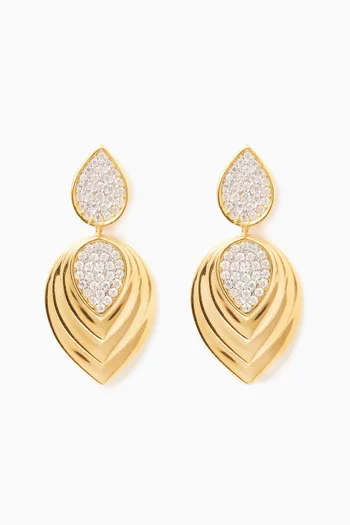 Crystal Drop Earrings in 24kt Gold-plated Sterling Silver