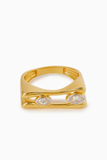 'Sisters' Ring in 24kt Gold-plated Silver