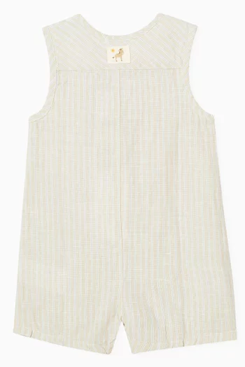 Striped Romper in Linen-blend