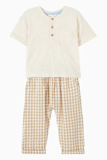 Gingham Slouchy Pants in Seersucker