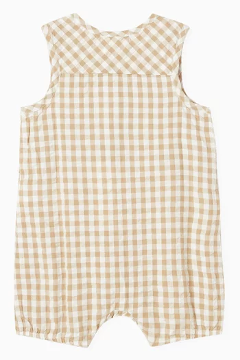 Llama Gingham Romper