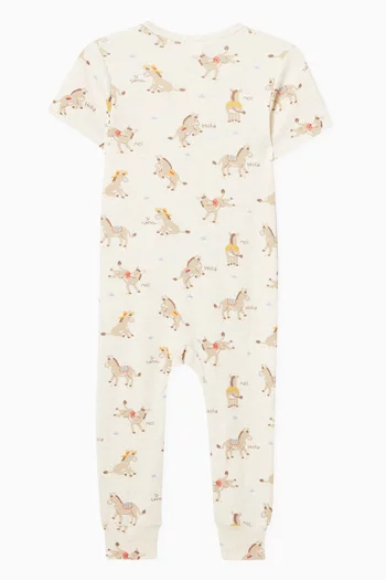 Si Senor Zip Growsuit in Organic Cotton