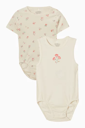 Graphic-print Bodysuits, Pack of 2