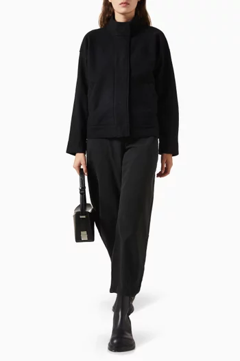 جاكيت بياقة عالية صوف