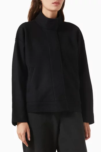 جاكيت بياقة عالية صوف