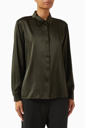 Classic Collar Shirt in Stretch-silk