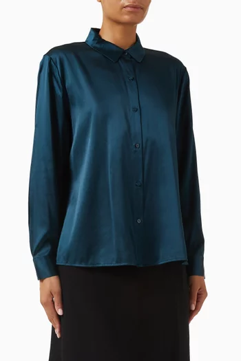 Classic Collar Shirt in Stretch-silk