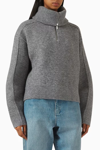 سترة بولار بسحّاب قصير نسيج