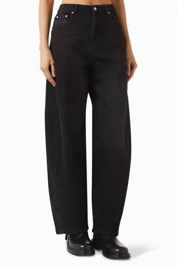 بنطال جينز أوفويد بقصة ساق واسعة دينم