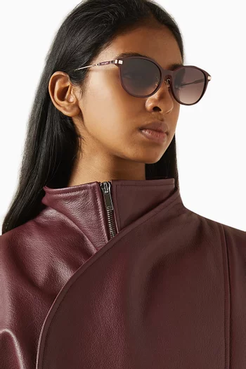 Karlyn Oval Sunglasses in Acetate & Metal