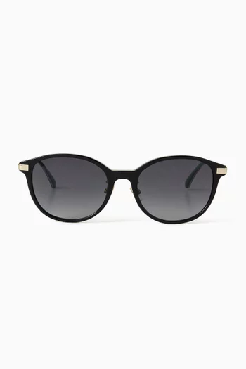 Karlyn Oval Sunglasses in Acetate & Metal