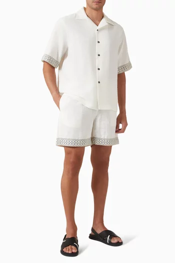 Crochet Trim Bowling Shirt