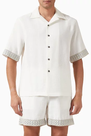 Crochet Trim Bowling Shirt