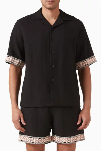 Crochet Trim Bowling Shirt