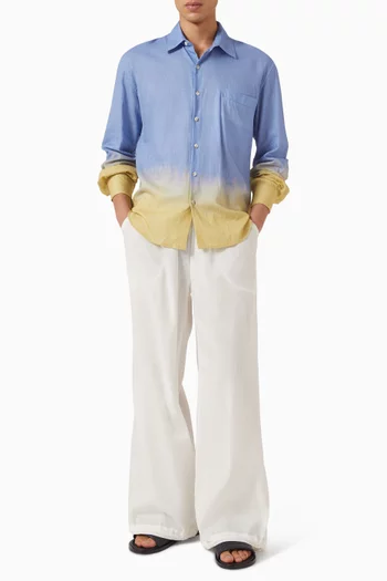 قميص بقصة ضيقة وتصميم متدرج