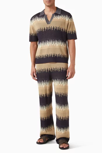 بنطال بنقشة موجات جاكار مزيج فيسكوز