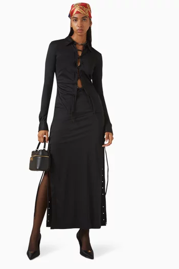 Lace-up Maxi Skirt in Jersey