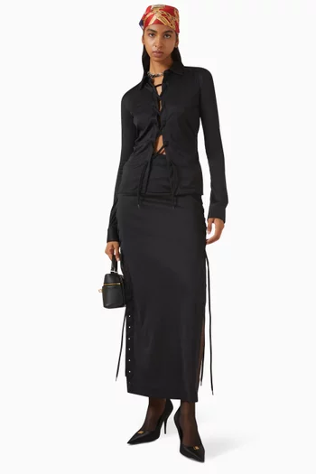 Lace-up Shirt in Jersey