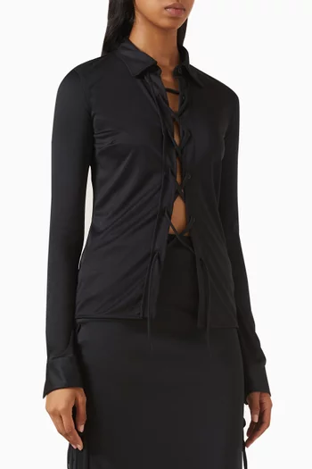Lace-up Shirt in Jersey