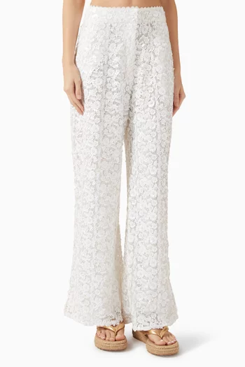 Aviva Sequin-embellished Pants