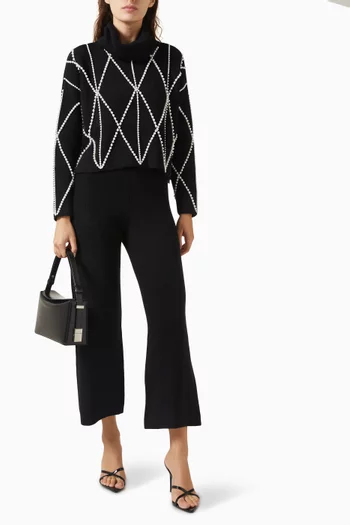 Straight-leg Cropped Pants in Knit
