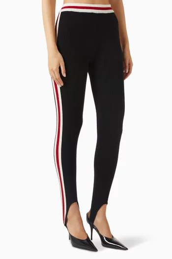 Ski Striped Stirrup Leggings in Knit