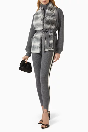 Fur Tie-detail Jacket