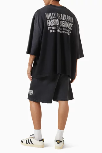 تي شيرت بافلو بعبارة Fashion Services قطن