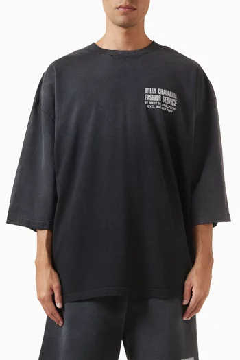 تي شيرت بافلو بعبارة Fashion Services قطن