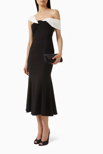 Ruby Off-shoulder Gown in Crepe