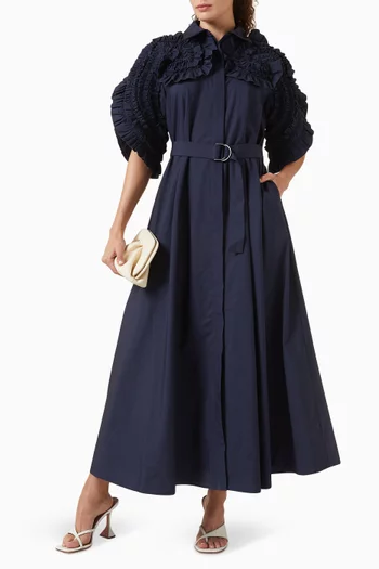 فستان جيدني متوسط الطول قطن