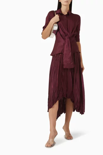 قميص برباط في الأمام فيسكوز