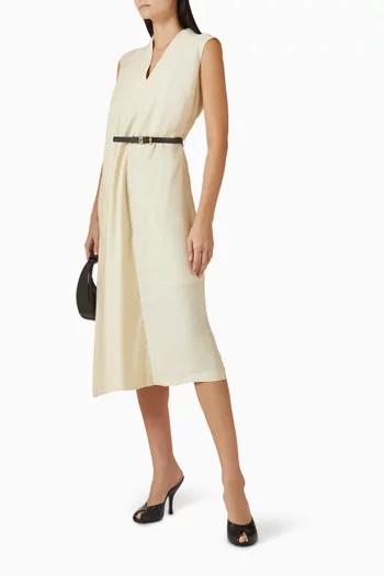 فستان بحزام مزيج تينسيل