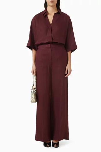 قميص بأزرار كتان