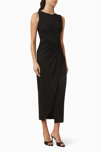 فستان بكشكش مزيج فيسكوز