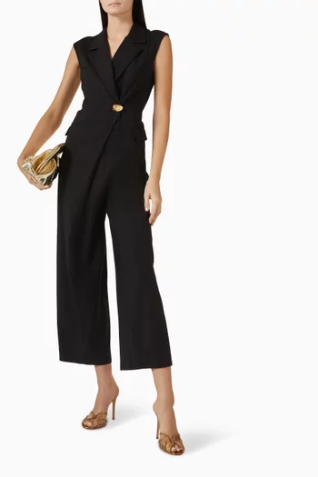 V-neck Jumpsuit in Viscose Blend