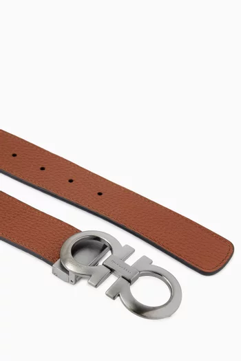 Reversible & Adjustable Gancini Belt in Leather