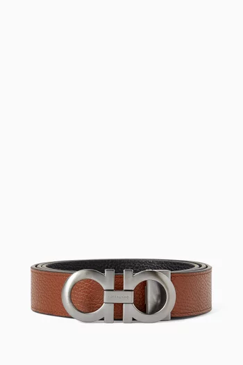 Reversible & Adjustable Gancini Belt in Leather