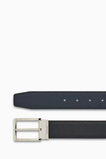 Rectangular Buckle Reversible Belt in Leather