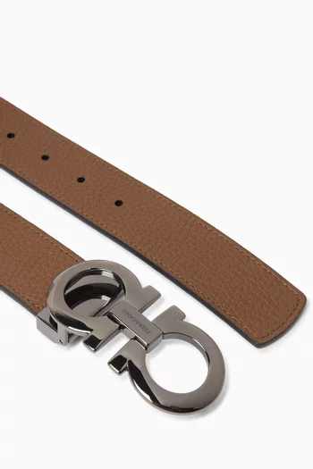 Reversible & Adjustable Gancini Belt in Leather