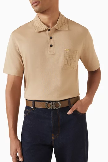 Reversible & Adjustable Gancini Belt in Leather