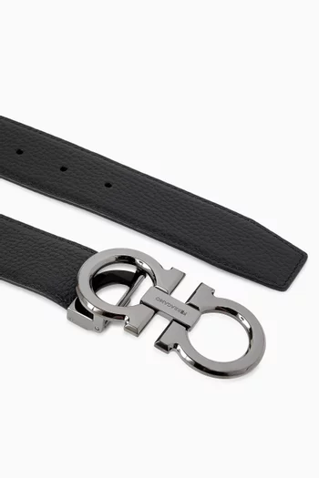 Reversible Gancini Belt in Leather